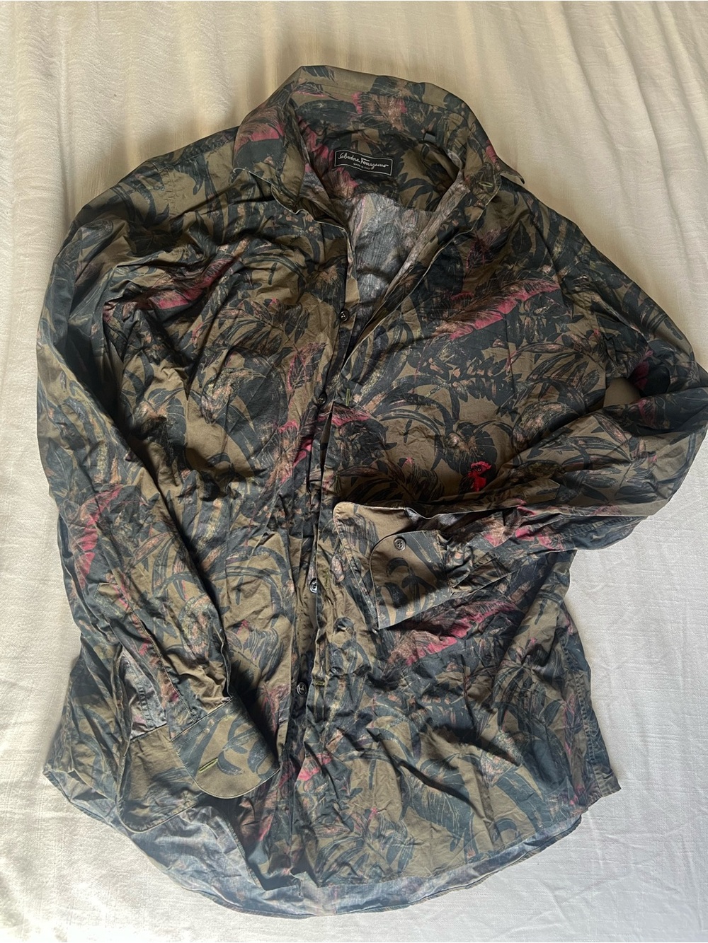Men's Floral-Print Button Shirt Salvatore Ferragamo